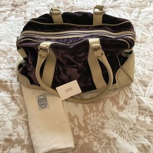 Purple velvet Emma Hope “bowling” bag